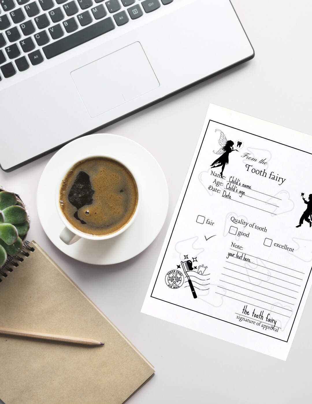 Tooth Fairy Template - Etsy