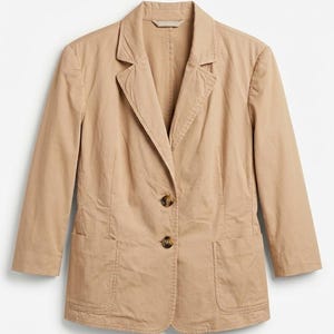 Blazer BURBERRY Vintage Mujer Beige, Americana Algodón con Cuadro Vintage Check en Cuello, Chaqueta Burberry Original Talla M