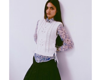 Valentino Sleeveless Top with Floral Embroidery