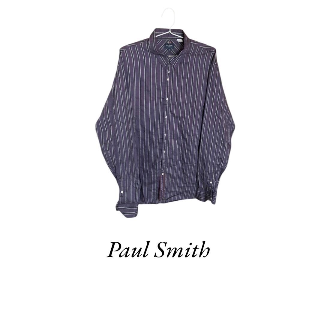 Paul smith♡red ear 綿 チェックトップス　M 日本製　青 Red Ear by Paul Smith Vintage Mens Denim Shirt, 1990s – Zeus