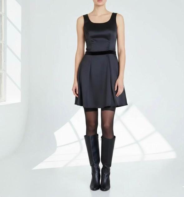 Max Mara, Vestido archivo diseñador Max Mara Mas Co | Negro clásico | Años 90