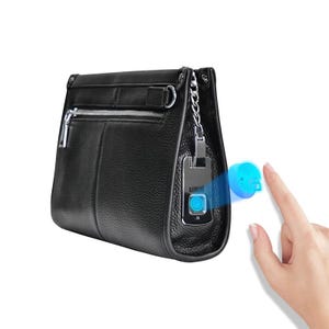 Echtledertasche für Mann |Smart Bag |Diebstahlschutz-Handtasche mit Fingerabdruckschloss |Männern angepasste Brieftasche |Smart Wallet aus schwarzem Leder |Bürotasche