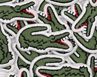 Sew On Lacoste Green Alligator Embroidered Logo Applique Fabric Badge UK High Quality *FAST DELIVERY*