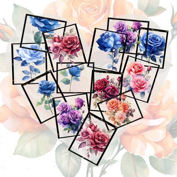 Mother's Day, rose, roses, bouquet of roses, watercolor, watercolor, beautiful flowers, interesting colors, 78 clipart.