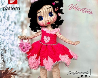 Valentina Crochet Doll Pattern, Amigurumi Girl (PDF Pattern)