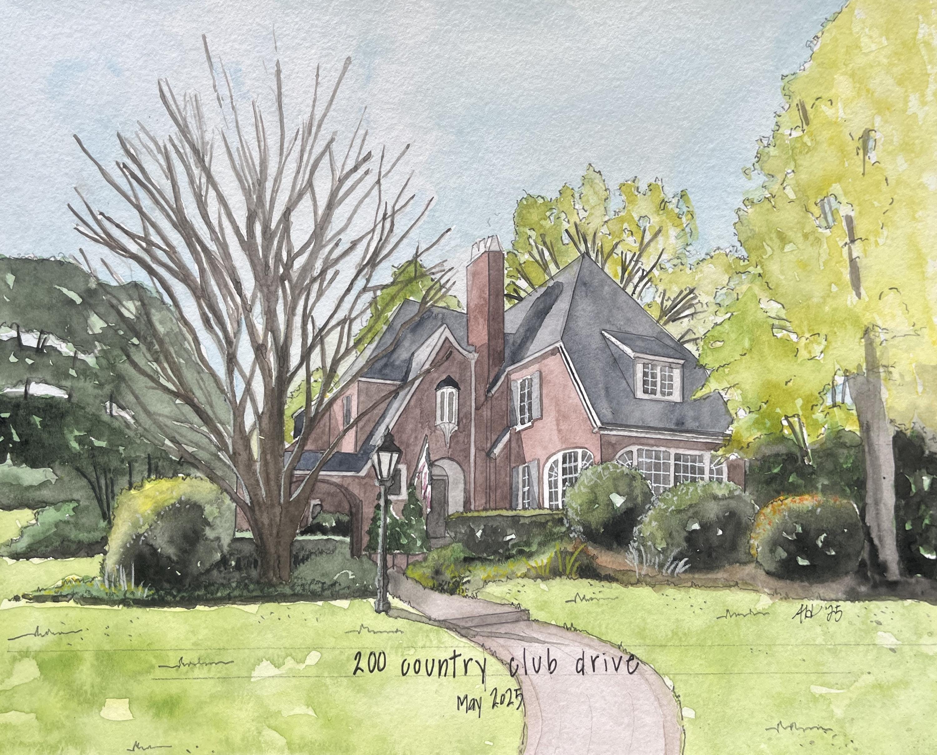 Custom Home Portrait, Personalized Watercolor House Portrait ...