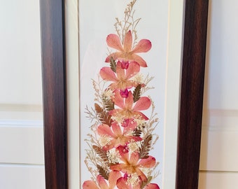 Pressed Real Flowers Framed, Dried Flowers, Floral Wall Hanging, Home Decor
