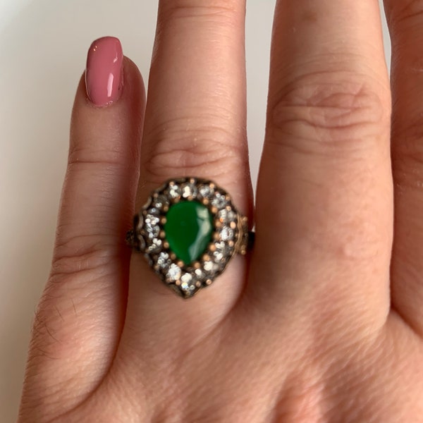 Gemstone Ring, Green Crystal Ring, Gemstone Jewelry For Women