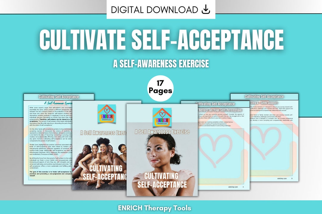 Cultivate Self Acceptance Exercise, Body Positive Worksheets, Body