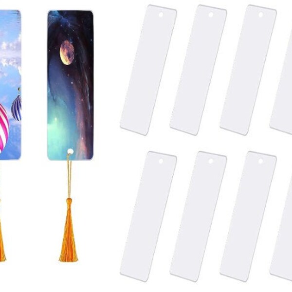 Sublimation blank bookmark, Metal bookmark, Sublimation metal bookmark with hole and tassel, Sublimation blank, Place holder, DIY,