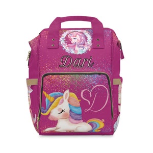 Custom Unicorn & Sparkles (Dari) (Diaper Backpack)