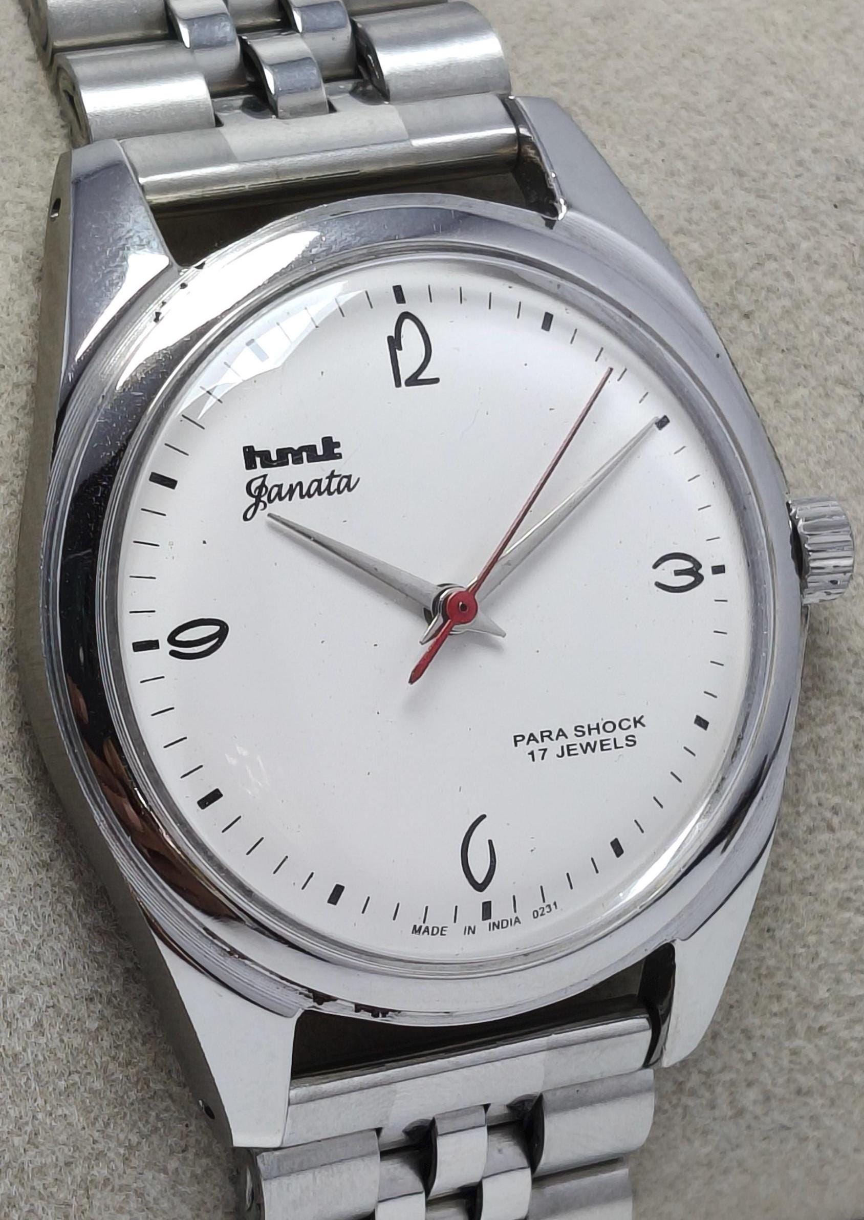 ヴィンテージ HMT Janata 腕時計：ホワイト文字盤 手巻き - Etsy 日本
