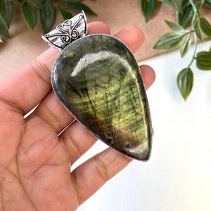 Labradorite Pendant Gift for her Labradorite Gemstone Silver Pendant Handmade Jewelry Labradorite 925 Sterling Silver Pendant Jewellery Gift