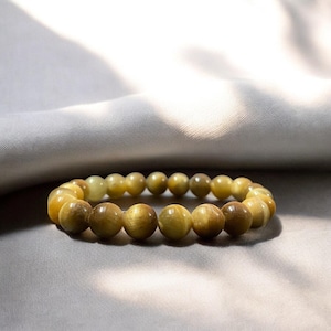 Tiger&#39;s Eye Beaded Bracelet, Natural Gemstone Stretch Bracelet, Protection Bracelet Gift For Friend, Handmade Jewelry Bracelet For Gift