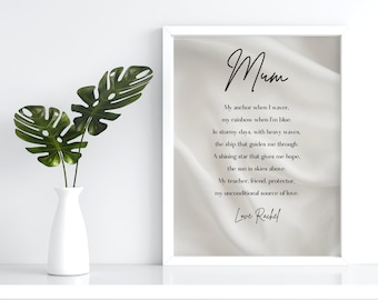 Personalised Poem Print for Mum - instant download - digital product