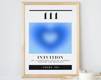 111 Liczba Anioła, Wydruk Numerów Anioła, Prezent dla Niej, Plakat Numerów Anioła, Modna Sztuka Ścienna, Duchowa Sztuka Ścienna, Aura Anioła, Numery Anioła