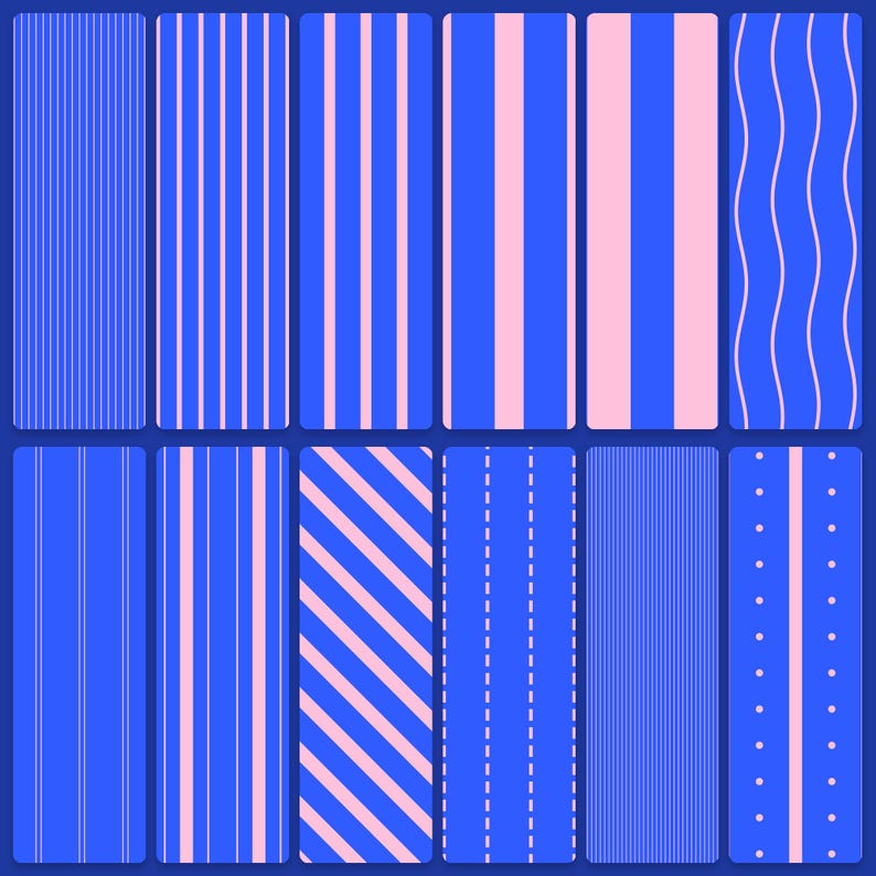 Blue Razz Candy Seamless Digital Patterns: Vibrant Cobalt Blue Pink ...
