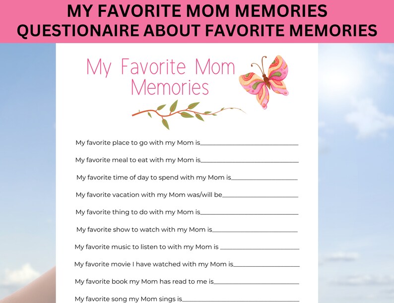 All About My Mom Questionnaire Printable Favorite Things Etsy All about my mom questionnaire printable favorite things etsy
