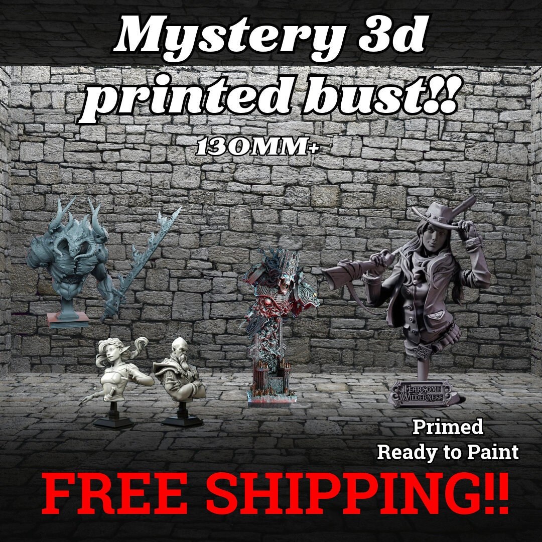 3d Printed Fantasy and Scifi Busts Primed and Ready to Paint Etsy