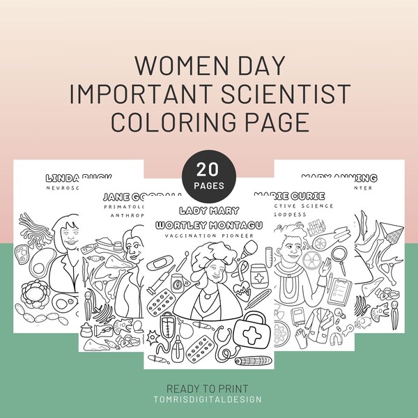 International Women Day 20 Important Women Coloring Page, Educational Coloring Pages For Kids, Preschool Activities, Montessori Educational