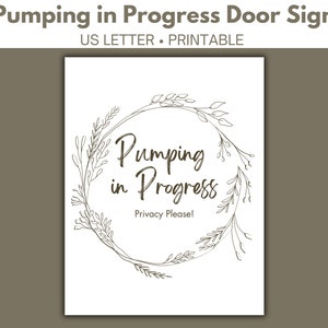 Pumping Room Sign | Pumping in Progress Door Sign | Pumping Sign Printable | Nursing Room Sign | Mother&#39;s Room Sign | Privacy Sign