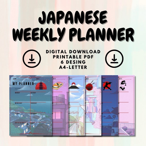 Anime Weekly Planner Printable Etsy