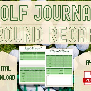 Printable Golf Journal and Scorecard PDF – Digital Round Tracker for Golf Stats Notes Performance Log Instant Download Planner
