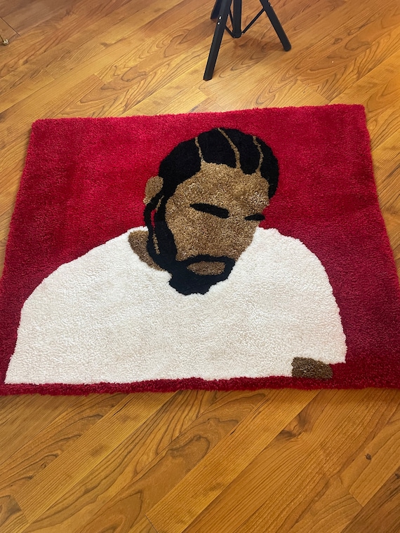 Kendrick Lamar DAMN. Album Inspired Handmade Tufted Rug, 36x20