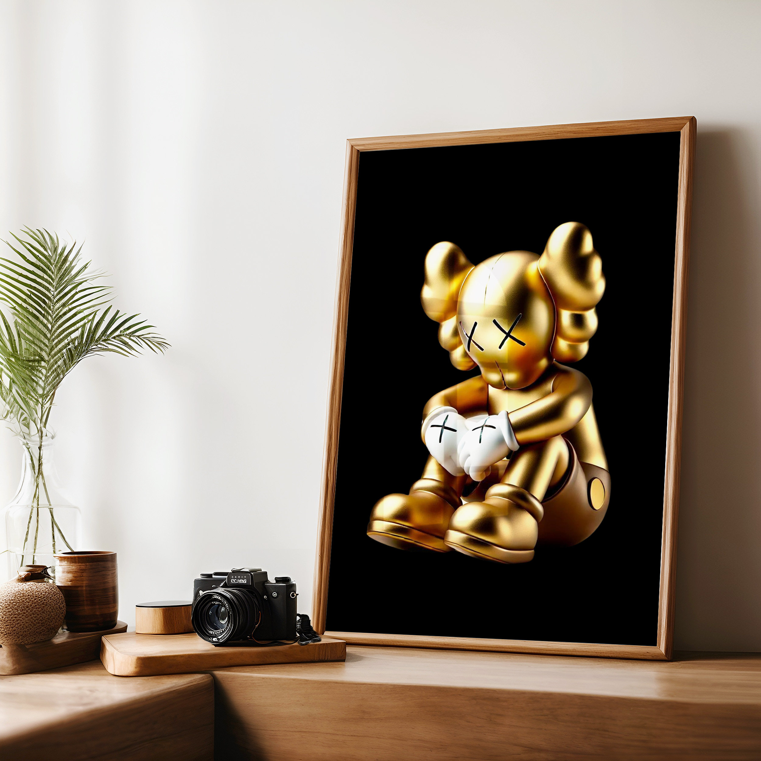Kaws Gold Poster, Kaws Set of 3 Printable Poster, Gold Hypebeast Toy ...