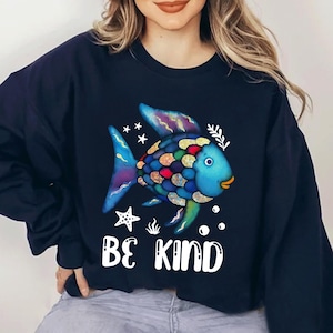 Be Kind, Rainbow Scale Fish, Rainbow Fish Shirt, Reading Children Book Shirt, Gift for Teacher, Teacher Shirt, Colorful Fish Kid Shirt