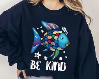 Be Kind Rainbow Fish Shirt, Teacher Reading Book Tee