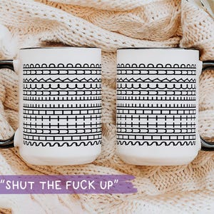 Shut The F*ck Up Hidden Swear Message Mug,Custom Text Mug,Funny Gift for Coworkers,Funny Retired Gift,Best Friend,Office Humor,Cussing Mugs