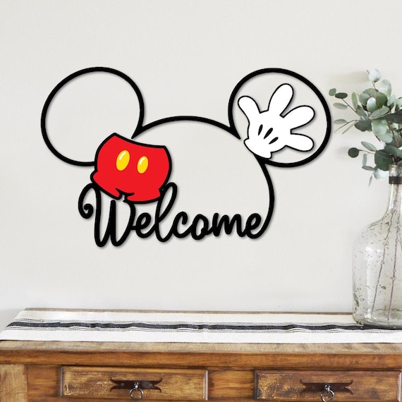 Personalized Mickey Mouse Door Sign With Custom Name, Mickey