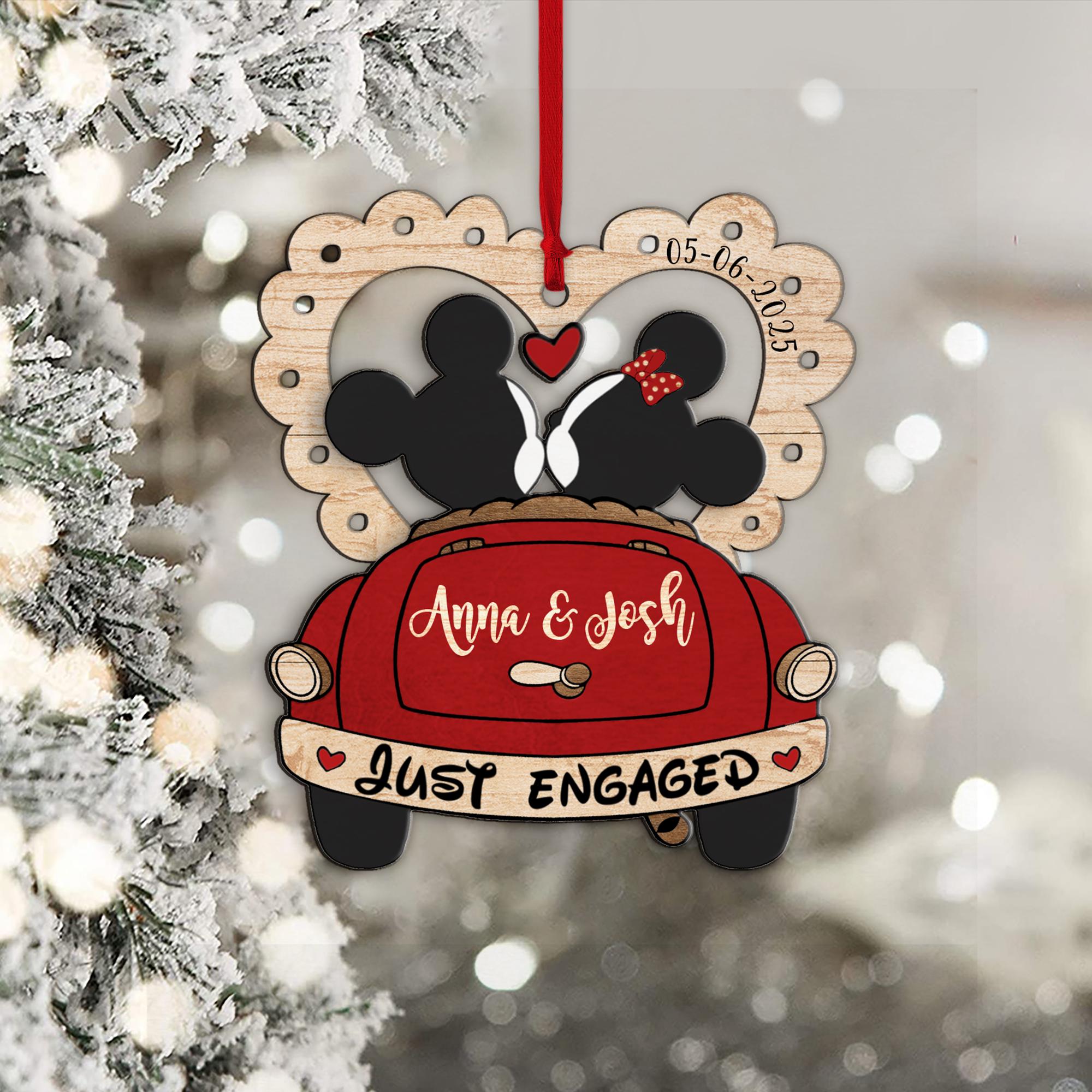 Personalized Mickey Minnie Engaged Ornament 2026, Custom Disney Engaged Personalized Mickey Minnie Engaged Ornament 2026, Custom Disney Engaged