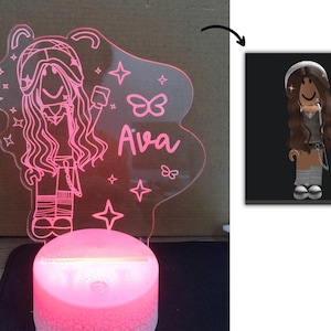 Personalized Avatar Game Characters Led Night Light, Custom Name and Age LED Sign With Remote Control, Roblox Sign, Gaming Desk Accessories