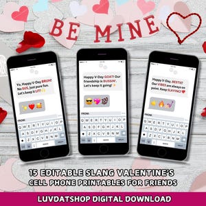 Valentinstag Carding, Valentinstag-Giftful Karte, Artful Y2k, Teen Slang Valentine, herunterladbare Kinder Valentines Cards Druckbare Karten