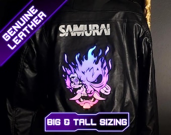 Johnny s Samurai Jacket LED Cyberpunk 2077 genuine Leather BIG TALL Sizing Etsy