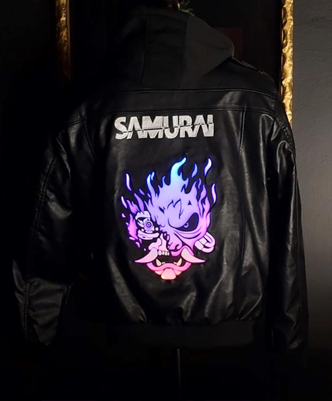 新品未使用 JUST LIKE DAT REPLICA JACKET HASZAI New Multi Color Motorcycle Faux Leather Jacket for