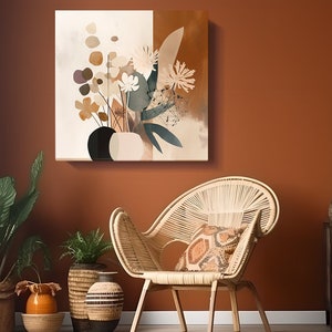 Large Aluminum Canvas Art Print - #24 of my Earth Tone Floral Series