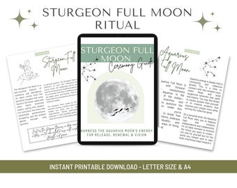 Aquarius Full Moon Guided Journal | Printable Ritual Workbook (PDF)