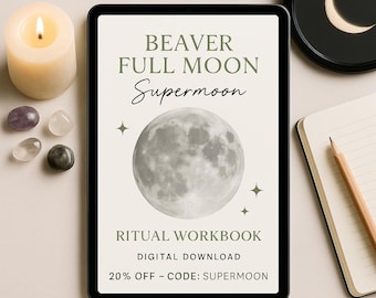 Beaver Full Moon Ritual Workbook | Taurus Supermoon Journal (PDF)
