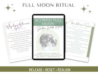 Full Moon Ritual Workbook, Emotional Release, Shadow Work Guide (PDF Download)