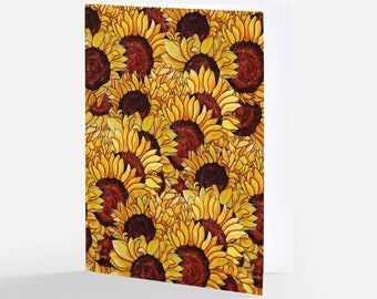 10 Sunflower Greeting Cards | Pack of 10 Notecards | Hand Painted Sunflowers