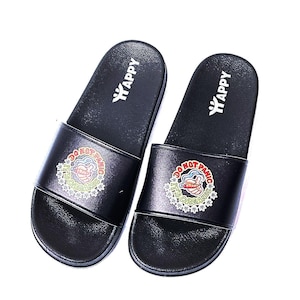 Do Not Panic Print Slide Sandals