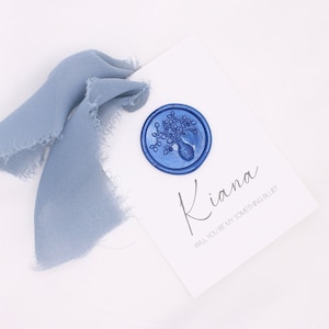 étiquette personnalisable de proposition Will You Be My Something en bleu avec cacheter | Étiquette personnalisée en bleu | Équipage bleu