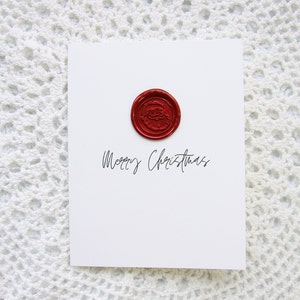 Joyeux Noël avec cachet de cire festif | Carte de vœux faite main, carte de voeux, avec autocollant de cire de Noël assorti | Carte unique