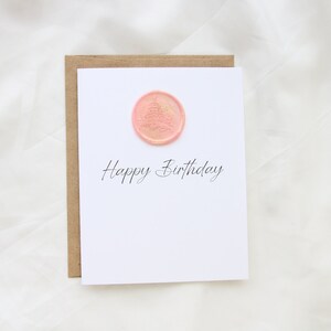autocollant de joint de cire de joyeux anniversaire | Carte de joyeux anniversaire unique | Personnalisable, livré avec un autocollant de cire assorti | Jolie carte faite main