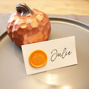 Décoration de table pour marque-places pour Thanksgiving | marque-places pour sceau de cire fait main | citrouille, feuille, fantôme | Décoration de table pour l'Action de grâce | Unique, Automne