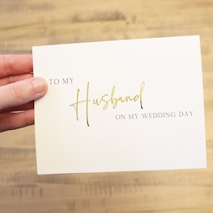 Carte à mon mari le jour de mon mariage avec autocollant pour sceau de cire | Métallique, carte métallisée | Pour futur mari, carte de mariage | Personnalisée