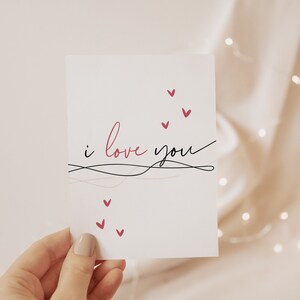 Carte Je t'aime avec cachet de cire | Saint-Valentin, carte de voeux vierge d'anniversaire avec autocollant en cire | à personnaliser| Cadeau pour elle, cadeau pour lui